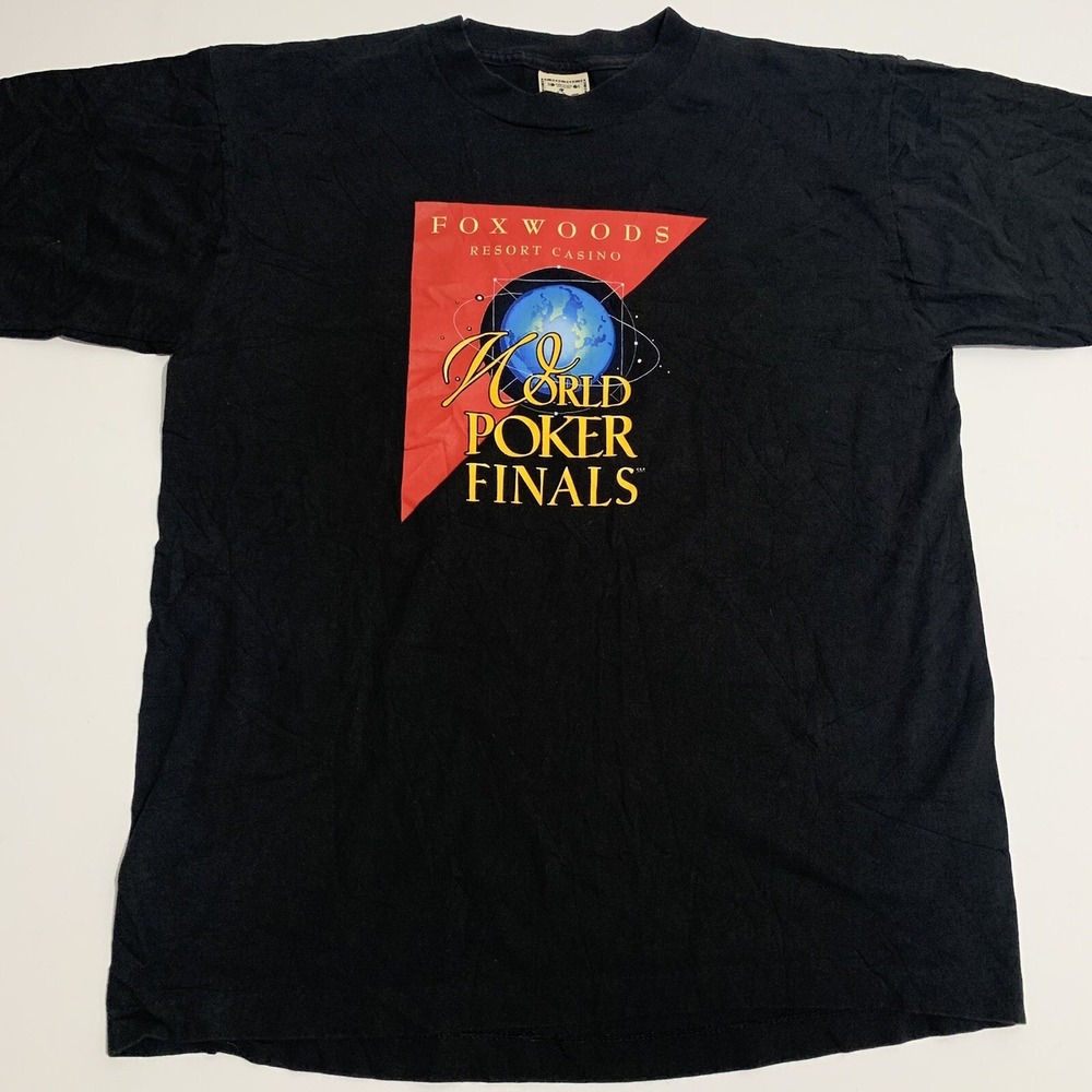 Vtg Alore Foxwoods Resort & Casino World Poker Finals T Shirt Single Stitch LG